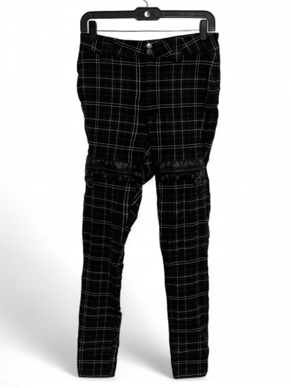 Killstar Black Plaid Goth Skinny Pants
